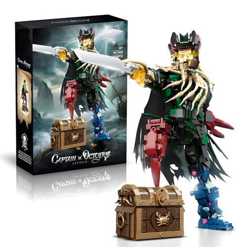 Oktopus Kapitän Bausteine Bausatz, 1705 Teile Filmfigur Modell Spielzeug, Kreatives Pirates Fußriemen Schatzkiste Klammerblöcke, Ideen Geschenke für Kinder Erwachsene Dekor und Sammlerstücke von DzirePada