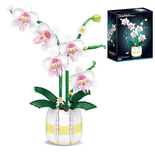 Orchidee Bonsai Blume Bausteine Bausatz, 616 Stück künstliches Blumen Modell Spielzeug, Pflanzensammlung Blumen Klemmbausteine, Geschenkideen für Kinder und Erwachsene und als Dekoration für das Büro Orchidee Bonsai Blume Bausteine Bausatz, 616 Stück künstliches Blumen Modell Spielzeug, Pflanzensammlung Blumen Klemmbausteine, Geschenkideen für Kinder und Erwachsene und als Dekoration für das Büro von DzirePada