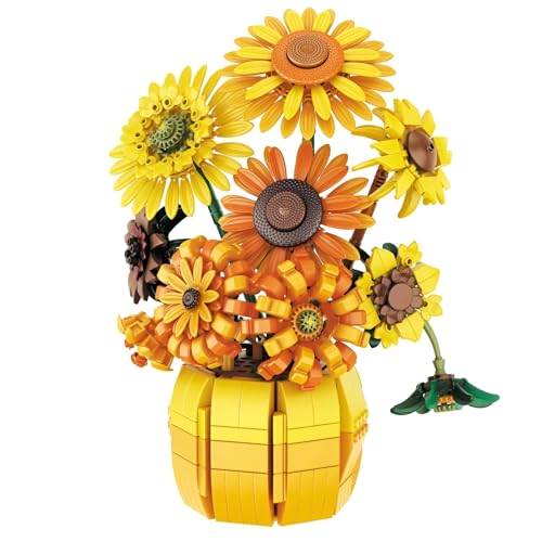 Sonnenblumen Baustein Bausatz, Drucke Kunst Botanische Sammlung Klemmbausteine, Sonnenblumen Topf Strauß Pflanzen Modell Spielzeug, Haus Dekoration/Valentine, Ideen Geschenke für Kinder Erwachsene Sonnenblumen Baustein Bausatz, Drucke Kunst Botanische Sammlung Klemmbausteine, Sonnenblumen Topf Strauß Pflanzen Modell Spielzeug, Haus Dekoration/Valentine, Ideen Geschenke für Kinder Erwachsene von DzirePada
