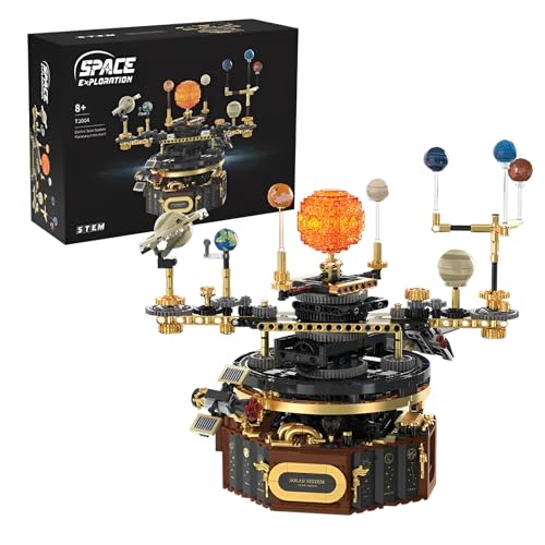 Sonnensystem Sternspuren Bausteine Baukasten, 1098Stück STEM Drehbare Raumfahrt Modell Spielzeug, Planeten Sonne Wissenschaft Experimente Klammerblöcke Kit, Ideen Geschenke für Kinder Erwachsene von DzirePada