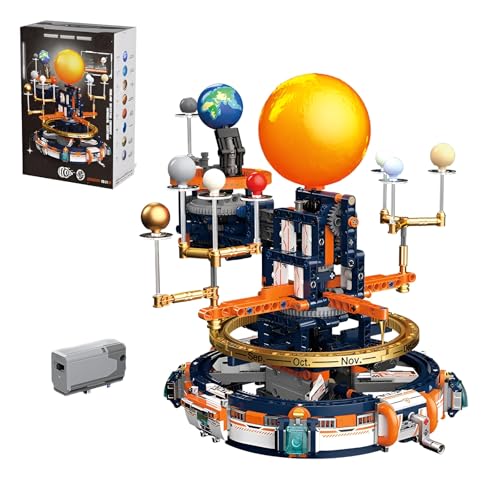 Sonnensystem Sternspuren Bausteine Baukasten, Drehbare Raumfahrt Modell Spielzeug, STEM Planeten Sonne Wissenschaft Experimente Klammerblöcke Kit, Ideen Geschenke für Kinder Erwachsene（CK009) von DzirePada