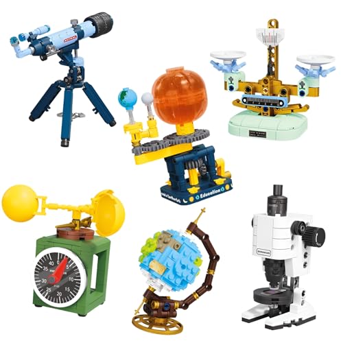 Wissenschaft Klassenraum Werkzeuge Sechs Bausteine Bausatz, Teleskop, Waage, Mikroskop, Globus, Anemometer, Tricorder Modell Spielzeug, STEM Tools Klemmbausteine, Ideen Geschenke für Kinder Erwachsene Wissenschaft Klassenraum Werkzeuge Sechs Bausteine Bausatz, Teleskop, Waage, Mikroskop, Globus, Anemometer, Tricorder Modell Spielzeug, STEM Tools Klemmbausteine, Ideen Geschenke für Kinder Erwachsene von DzirePada