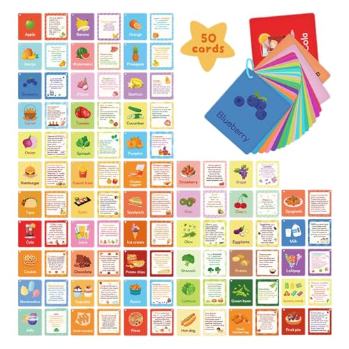 DzpKrka Lernkarten Für Kleinkinder | 50 Stücke Steckkarten Lernspielzeug Für Kinder | Zweiseitiges Spielzeug Lernspiele Für Unterricht | Homeschool Schule Mädchen Kinder von DzpKrka