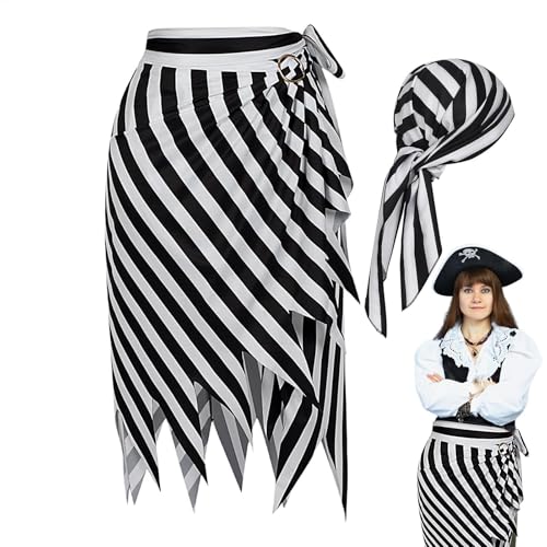 DzpKrka Piratenkostüme für Damen, Piratenkleid, Rollenspiel, Halloween, gestreiftes Kostüm, Zubehör, Röcke, Renaissance-Kapitän-Outfit für Cosplay DzpKrka Piratenkostüme für Damen, Piratenkleid, Rollenspiel, Halloween, gestreiftes Kostüm, Zubehör, Röcke, Renaissance-Kapitän-Outfit für Cosplay von DzpKrka