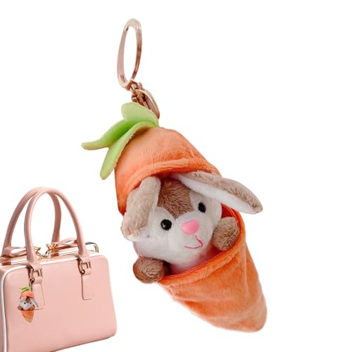 DzpKrka Plüsch Hase | Plüsch Schlüsselanhänger mit Karottenhasen | Weicher Niedlicher Anhängerfigur Karotten Anhänger Geschenk Für Kinder Familie Freunde Kollegen Osterfest von DzpKrka