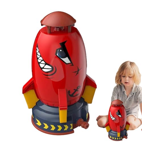 DzpKrka Wasser Rakete 8x18x28.5cm Wassersprinkler Kinder Outdoor 360 Rotierender Weltraumraketensprinkler Mit Basisschnittstelle Wasserhahnschnittstelle Und Wasserleitung Für Garten Hinterhof Pool von DzpKrka