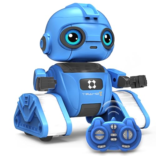 Dzxlin Roboter Spielzeug für Kinder – Wiederaufladbar, LED-Augen und Musik, RC-Roboter mit Gestensensor für ab 3 4 5 6 7 8 9 10 Jahre Jungen Geschenk （Blau） von Dzxlin