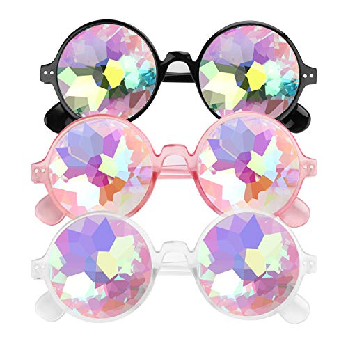 E-More 3er Kaleidoscope Goggles Weinlese-Art Gotische Retro Steampunk Cosplay Brille Glasses Welding Punk Brille von E-More