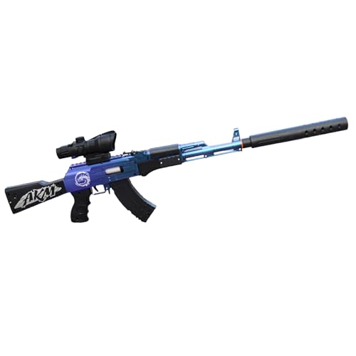 E-THOL AKM Hülsenwerfer Soft-Head Spielzeugpistole für Kinder | Abnehmbarer Modellbau | Inkl. 5 Soft-Head Munition | Sicherer Spielzeugrevolver mit realistischem Design (Violett) von E-THOL