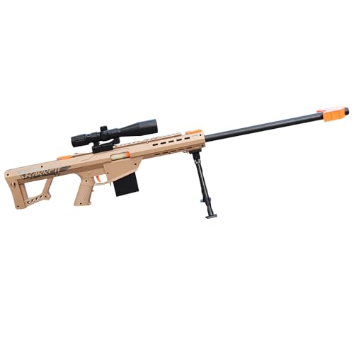 E-THOL Barrett 98k Hülsenwerfer Soft-Head-Spielzeugscharfschützengewehr für Kinder | Realistisches Modell mit Soft-Head-Munition | Inkl.10 Hülsen | Alter 3+ (Sand) von E-THOL