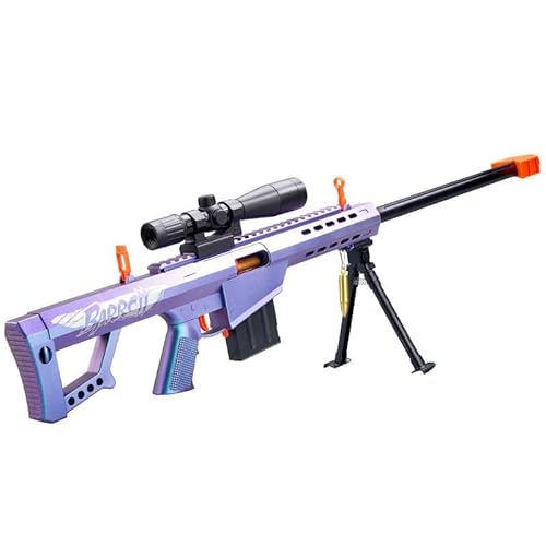 E-THOL Barrett 98k Hülsenwerfer Soft-Head-Spielzeugscharfschützengewehr für Kinder | Realistisches Modell mit Soft-Head-Munition | Inkl.10 Hülsen | Alter 3+ (Viollet) von E-THOL