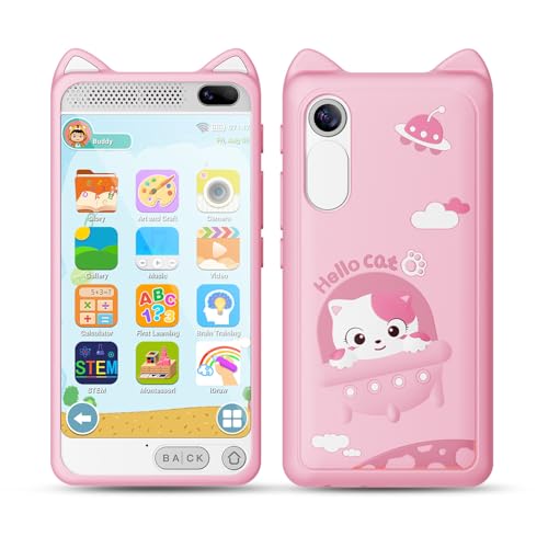 Kinder Handy Smartphone, 3.97 Zoll Touchscreen Kinder Kamera, Geschenk für Mädchen 3-12 Jahre, MP3 Player Mit Dual Kamera Musik Wecker, Weihnachts&Geburtstagsgeschenke Spielzeug, 2000mA(Rosa) von E teacher