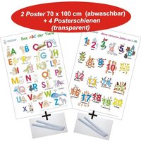Das ABC der Tiere + Meine tierischen Zahlen von 1-20, 2 Poster + 4 Posterschienen Das ABC der Tiere + Meine tierischen Zahlen von 1-20, 2 Poster + 4 Posterschienen von E&Z Verlag