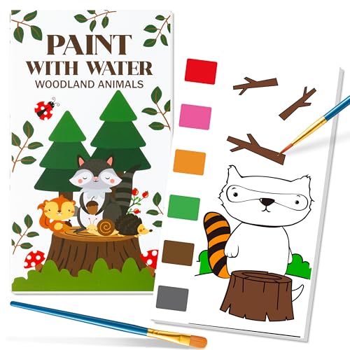 E1mity Waldtiere Aquarellmalerei für Kinder, 2 Pack Coloring Book mit 10 Stück Wassertankpinsel, 44 Seiten Taschen-Zeichenpapier-Set für Mädchen Jungen von 2-12 Jahren Pädagogische Lerngeschenke E1mity Waldtiere Aquarellmalerei für Kinder, 2 Pack Coloring Book mit 10 Stück Wassertankpinsel, 44 Seiten Taschen-Zeichenpapier-Set für Mädchen Jungen von 2-12 Jahren Pädagogische Lerngeschenke von E1mity