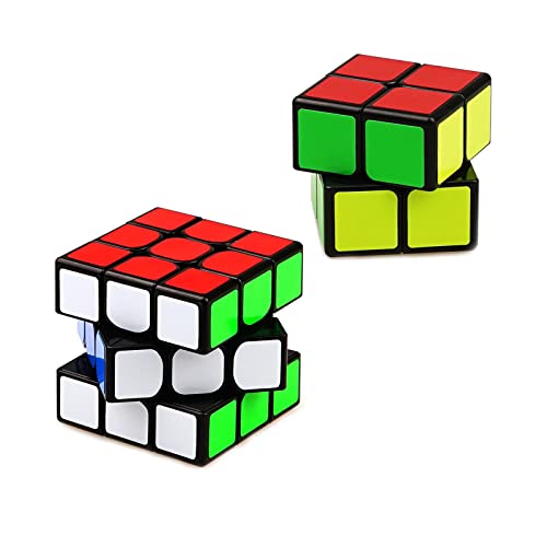 EACHHAHA 2 Pack Zauberwürfel 2x2 3x3, Original Speed Magic Cube, professionelles schnelles Gehirn-Teaser, Glattes 3D Puzzle Spielzeug für alle Altersgruppen von EACHHAHA