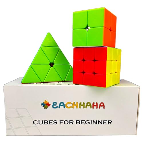 Zauberwürfel Set-Speed Cube 2x2+3x3+Pyramide,3-in-1 Verschiedene Spielmöglichkeiten,Professional,Glätten,Starke und langlebige, Exquisite Verpackungsbox,Geeignet für Geschenke Kinder von EACHHAHA