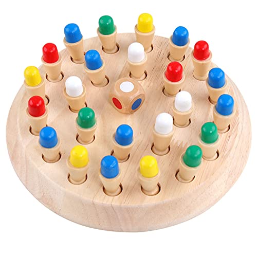 EACHHAHA Montessori Spielzeug ab 4 Jahre, Gedächtnis Schach lernspielzeug,Brettspiel aus Holz,Memory Spiel,Verbessert das Gedächtnis und die Farbwahrnehmung,Geburtstagsgeschenke für Kinder von EACHHAHA