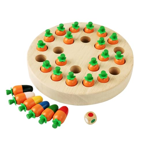 EACHHAHA Montessori Spielzeug, Memory Schach Holz,Memory Spiel,Verbessert das Gedächtnis und die Farbwahrnehmung,Geburtstagsgeschenke für Mädchen und Jungen(Karotte) von EACHHAHA