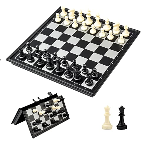 EACHHAHA Schachspiel Reise Schachspiel Magnetisch, Einklappbar Reiseschach Spiel Hochwertig Schach-Brettspiel für Erwachsene Kinder von EACHHAHA