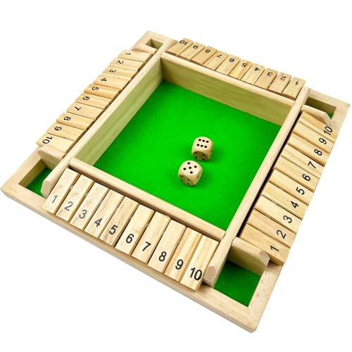 EACHHAHA Shut The Box -4-Spieler-Klassisches, klappbrett Spiel, würfelspiel, holzspiele von EACHHAHA