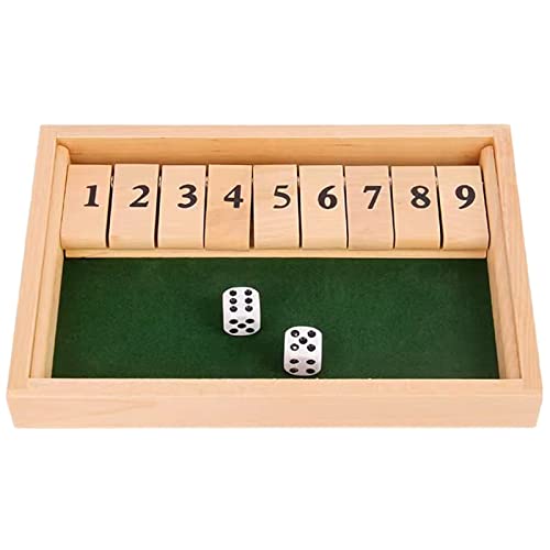EACHHAHA Shut The Box 9er -Klassisches Würfelspiel aus Holz, Mathematik Lernspielzeug Kinder,Heimtischspiel-2-Spieler von EACHHAHA