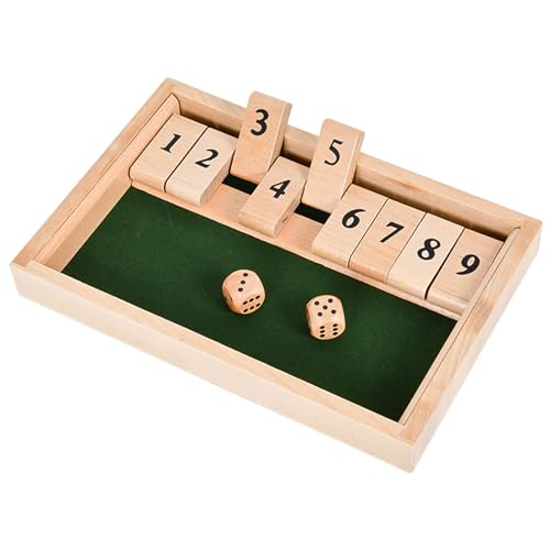 EACHHAHA Shut The Box 9er -Klassisches Würfelspiel aus Holz, Mathematik Lernspielzeug Kinder,Heimtischspiel-2-Spieler von EACHHAHA