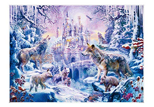 EACHHAHA Winter Puzzle 1000 Teile, Puzzle 1000 Teile Wölfe,Erwachsene Puzzle,Denksport-Rätsel,70 x 50 cm/27.5x19.7in,Wolfs Burg von EACHHAHA
