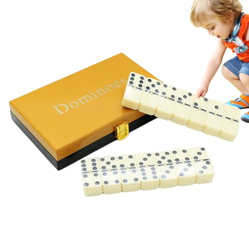 EACTEL Brettspiele Domino-Set, 28-teiliges Domino-Set für Kinder, Double Six Domino mit Aufbewahrungsbox, Gesellschaftsspiele Domino, Zahlen-Tischspiel für Kinder Erwachsene von EACTEL