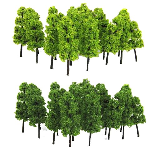 EAGLESTIME 40x Kunststoff Modell Bäume Layout Eisenbahn Road Landschaft 60mm von EAGLESTIME