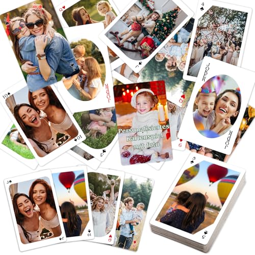 EAQ Personalisiertes Kartenspiel mit Foto Individuelles Kartendeck für Familie, Hochzeit, Freunde, Geburtstag, Feier, Geschenke von EAQ