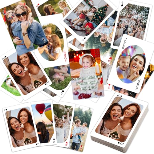 EAQ Personalisiertes Kartenspiel mit Foto Individuelles Kartendeck für Familie, Hochzeit, Freunde, Geburtstag, Feier, Geschenke von EAQ