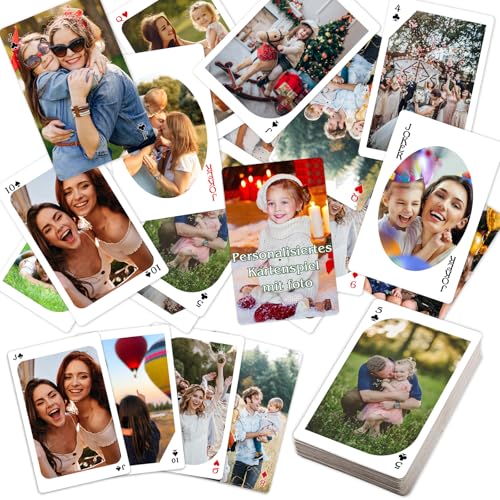 EAQ Personalisiertes Kartenspiel mit Foto Individuelles Kartendeck für Familie, Hochzeit, Freunde, Geburtstag, Feier, Geschenke von EAQ