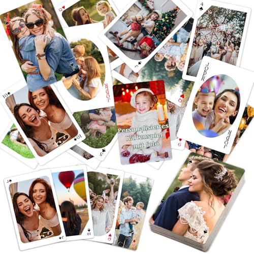 EAQ Personalisiertes Kartenspiel mit Foto Individuelles Kartendeck für Familie, Hochzeit, Freunde, Geburtstag, Feier, Geschenke von EAQ