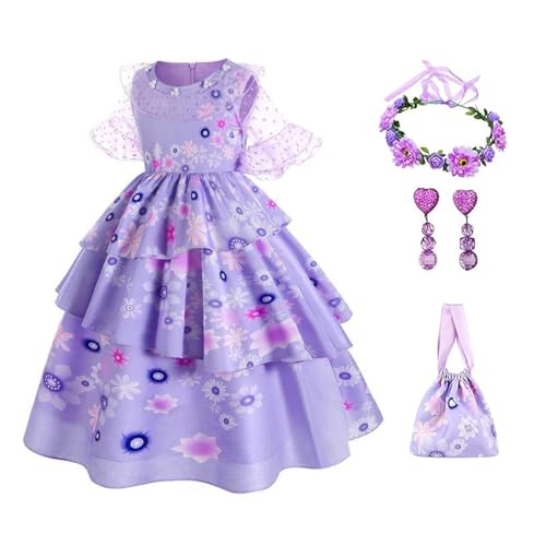 EARJIA Encanto Kostüm für Mädchen Prinzessin Mirabel Isabella Kostüm für Kinder Geburtstag Weihnachten Halloween Karneval Outfit mit Accessoires EARJIA Encanto Kostüm für Mädchen Prinzessin Mirabel Isabella Kostüm für Kinder Geburtstag Weihnachten Halloween Karneval Outfit mit Accessoires von EARJIA