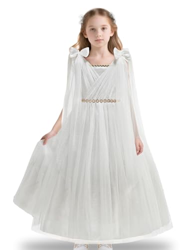 EARJIA Griechische Toga -Kostüm Kinder weiße römische Prinzessin Kleid Mädchen Halloween Geburtstagskarneval Outfit von EARJIA