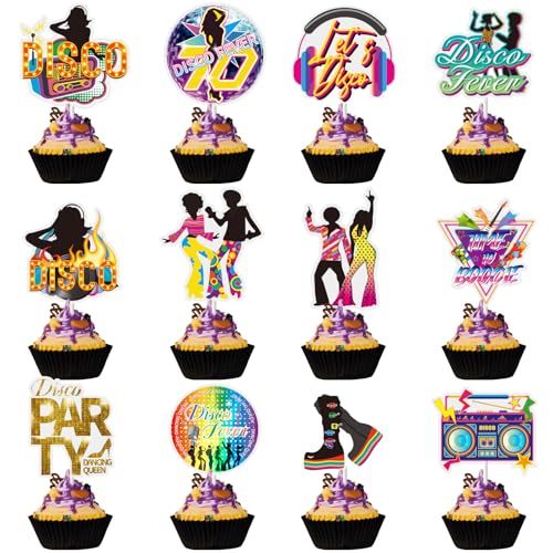 EASY JOY 24 Stück Disco Tortendeko Dancing Queen Cupcake Dekorationen Disco Kuchen Dekorationen Disco Menschen Cake Toppers für Tanz Party Geburtstagsfeier Hochzeitsfeier Deko EASY JOY 24 Stück Disco Tortendeko Dancing Queen Cupcake Dekorationen Disco Kuchen Dekorationen Disco Menschen Cake Toppers für Tanz Party Geburtstagsfeier Hochzeitsfeier Deko von EASY JOY