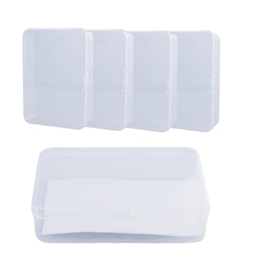 EASYKEENECOM 5 Stücke Spielkarten Box, Leere Kartenbox Spielkarten Transparentem Kunststoff Spielkarten Etui, Clear Karten Aufbewahrungsbox für Bankkarten Visitenkarten Spielkarten Sammelkarten von EASYKEENECOM