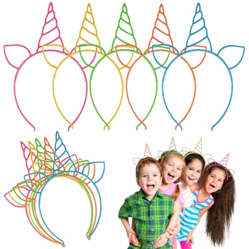 EAVUYIS Einhorn Haarreif Kinder,10 Stück Haarreif Einhorn Mädchen,Haarreifen Einhorn,Einhorn Stirnband Kinder, Einhorn-Stirnband,Haarband für Mädchen von EAVUYIS