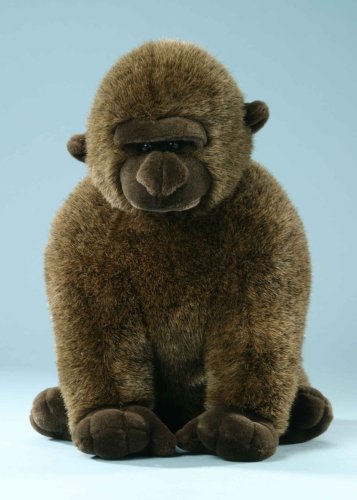 EBO 20538 - Affe Gorilla, 38 cm hoch, sitzend, auf Arme abstützend, braun melierter Plüsch EBO 20538 - Affe Gorilla, 38 cm hoch, sitzend, auf Arme abstützend, braun melierter Plüsch von EBO Plüschtiere