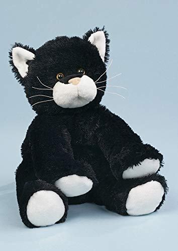 EBO 50042 - Katze, 24 cm, schwarzer und weißer Softplüsch, von EBO Plüschtiere