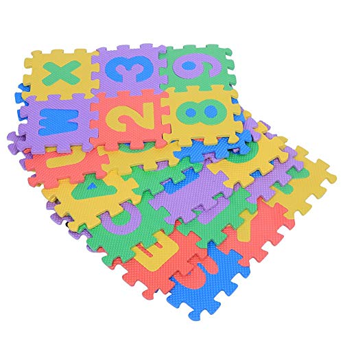 36 Stück Eva Schaumstoff Puzzlematte, Puzzlematte für Kinder, weich, Buchstaben + Zahlen, aus Eva-Schaumstoff, jeder Teppich 12 x 12 cm von EBTOOLS