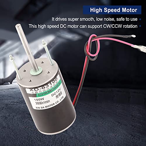 EBTOOLS 150W Hochgeschwindigkeitsbürstenmotor CW/CCW für Rasenmäher, Generatoren und -Projekte (12v3000 rev) von EBTOOLS