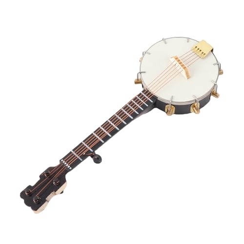EBTOOLS Miniatur -Holzbanjo -Modell mit Stand, Oberflächen Ideal für Puppenhausdekorationen, Geschenke und Spielsachen von EBTOOLS