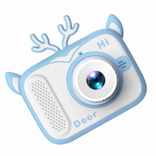 EBTOOLS Nette Digitalkamera für , 1080p Video & Dual-Objektiv mit 2,0-Zoll-IPS-Bildschirm, Lustige Designs, Eingebaute Wiederaufladbare Akku & Geschenk (Blauer Hirsch) von EBTOOLS