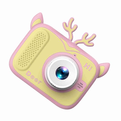 EBTOOLS Nette Digitalkamera für , 1080p Video & Dual-Objektiv mit 2,0-Zoll-IPS-Bildschirm, Lustige Designs, Eingebaute Wiederaufladbare Akku & Geschenk (rosa Hirsch) von EBTOOLS