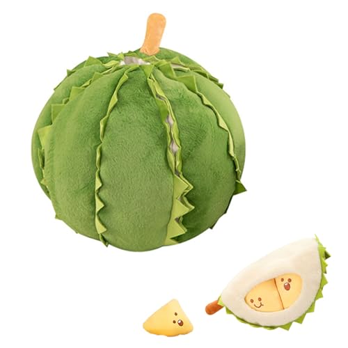 EBbels Durian Plüschtier, Kreatives Abnehmbares Durian Kissen Umarmungskissen Plüschtier, gefülltes Durian-Kissen, weiche Durian Plüschtiere für Jungen und Mädchen von EBbels