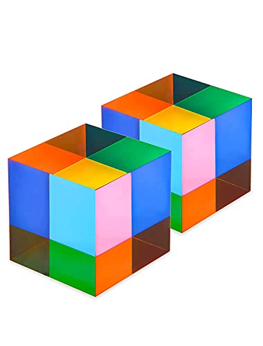 ECBALLI CMY Farbwürfel, dekorative RGB Dispersion farbige CMYcube, Fotografie Acryl Prisma pädagogische Geschenke, 40mm (40mm 2Pack) ECBALLI CMY Farbwürfel, dekorative RGB Dispersion farbige CMYcube, Fotografie Acryl Prisma pädagogische Geschenke, 40mm (40mm 2Pack) von ECBANLI