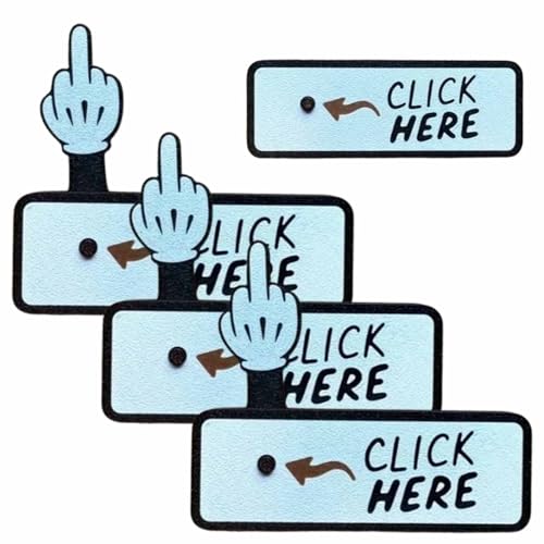 Der „Hier Klicken“-Überraschungsknopf – Urkomisches Streichspielzeug, Wildes Scherzgeschenk Mit Gefedertem Mittelfinger For Erwachsene, Lustige Schreibtischdekoration, Büro-Scherzgeschenke(3PCS) von ECBLI