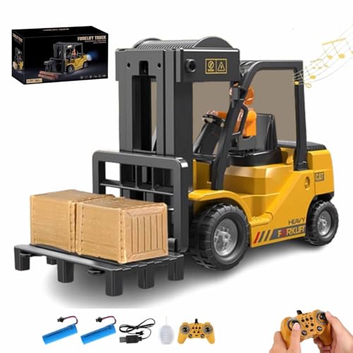 ECBLI Rc-Gabelstapler Mit Licht, Ferngesteuerter Bagger Mit Anhänger, Wiederaufladbares Konstruktionsspielzeug-Set Mit Pritschenwagen Und Kranhaken, Mit Sprühgeräuschen Und Licht(Forklift,Battery*2) ECBLI Rc-Gabelstapler Mit Licht, Ferngesteuerter Bagger Mit Anhänger, Wiederaufladbares Konstruktionsspielzeug-Set Mit Pritschenwagen Und Kranhaken, Mit Sprühgeräuschen Und Licht(Forklift,Battery*2) von ECBLI