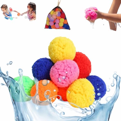 ECBLI Wiederverwendbare Wasserschwammbälle, Sommer-Wasserballons, Soft Soaker Ball, Bunter Wasserbomben-Spritzball Für Den Pool, Für Jungen, Mädchen, Garten, Poolparty(30PCS) von ECBLI